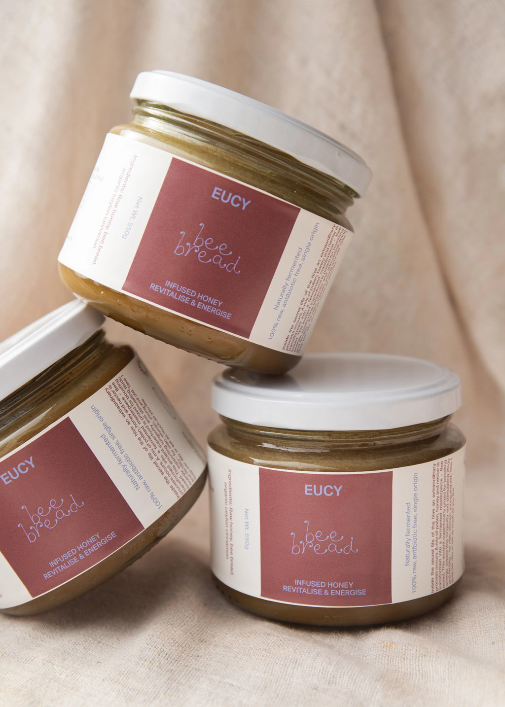 three jars of eucy bee bread