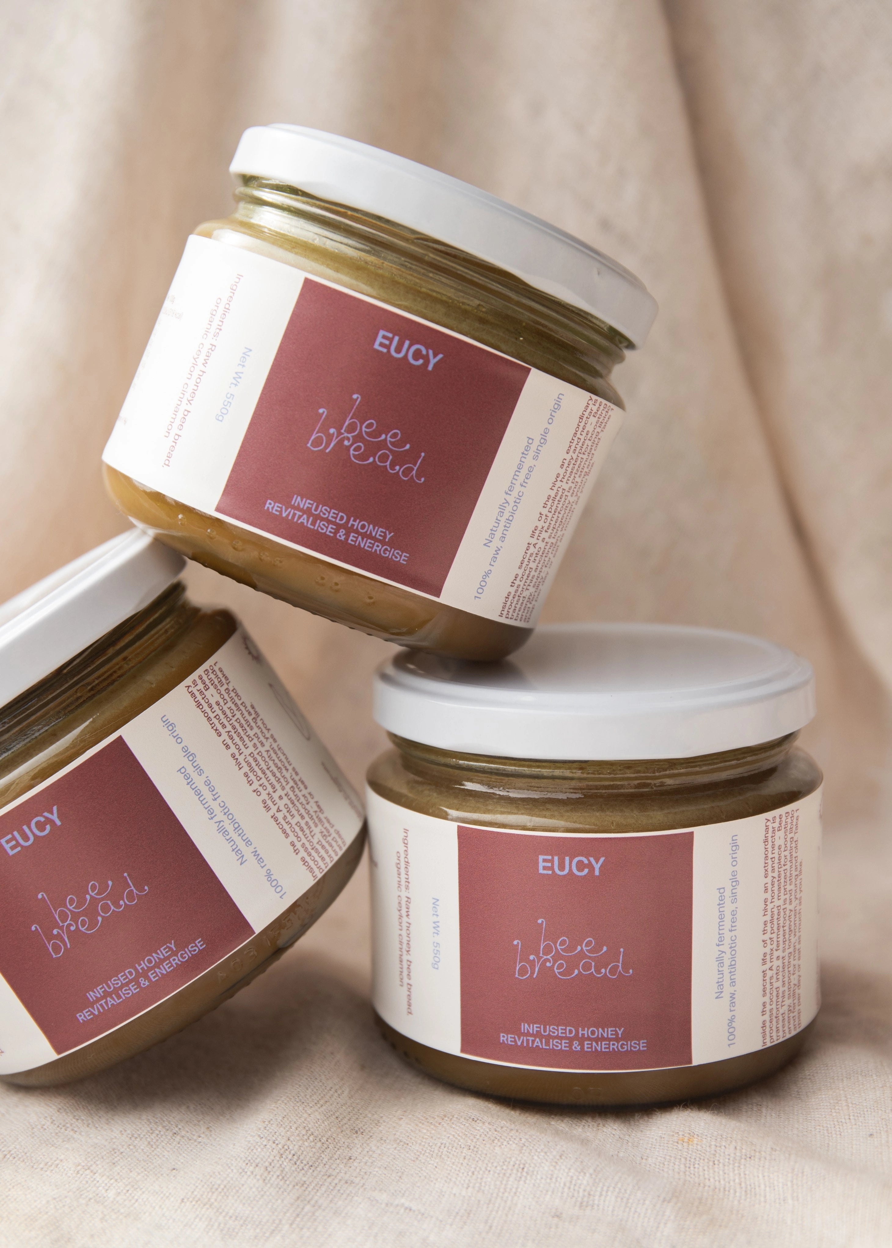 three jars of eucy bee bread
