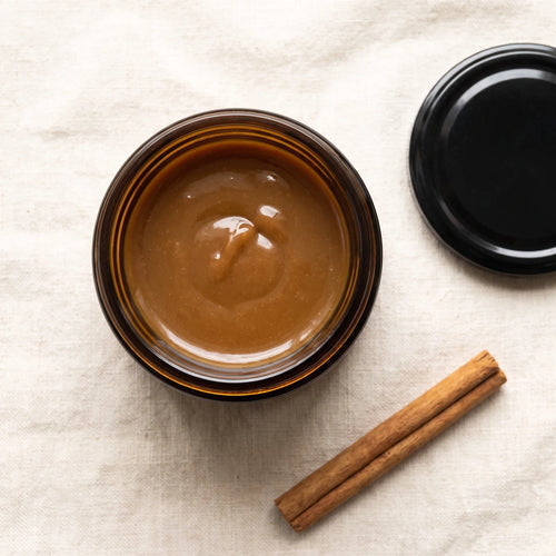 eucy bee bread open jar and organic cinnamon stick