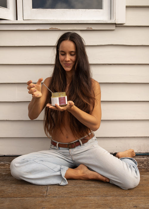 shannen michaela enjoying her australian bee bread from eucy